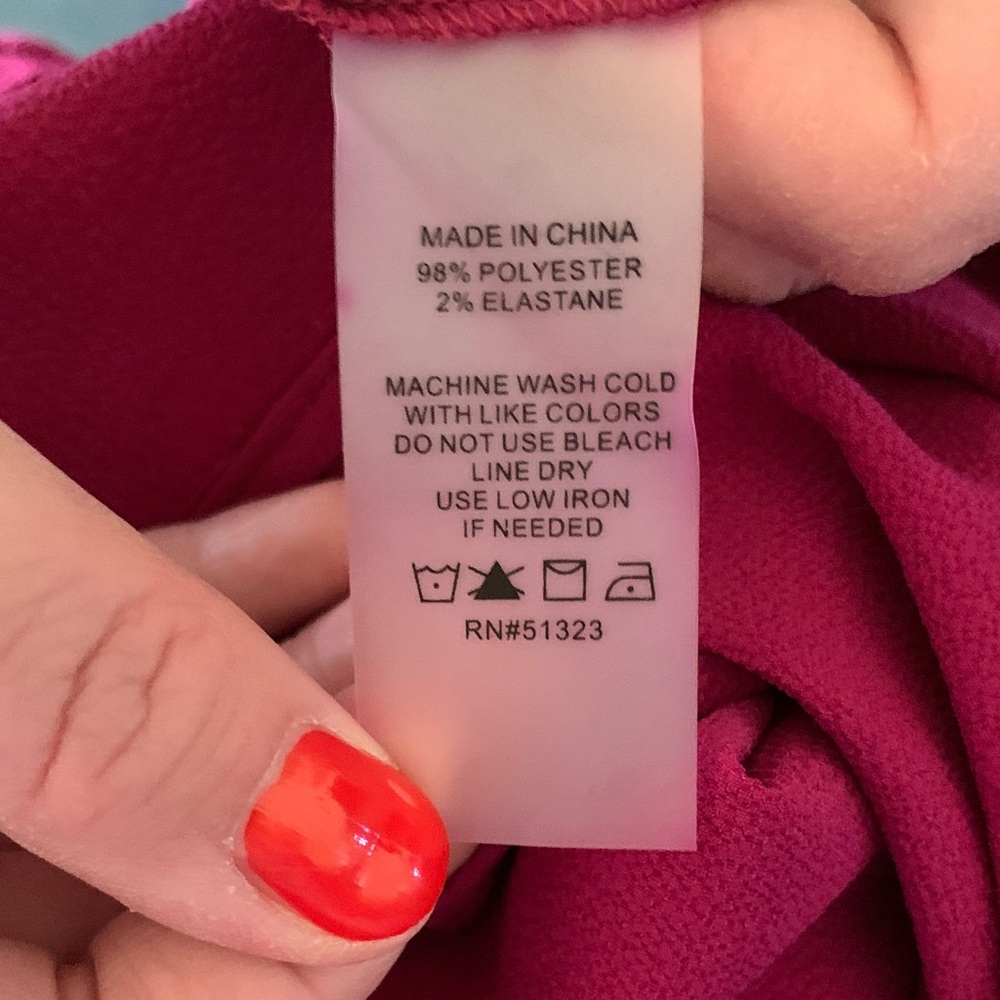 Vince Camuto Off-Shoulder Ruffle Sleeve Top in Fuchsia - Picture 5 of 6